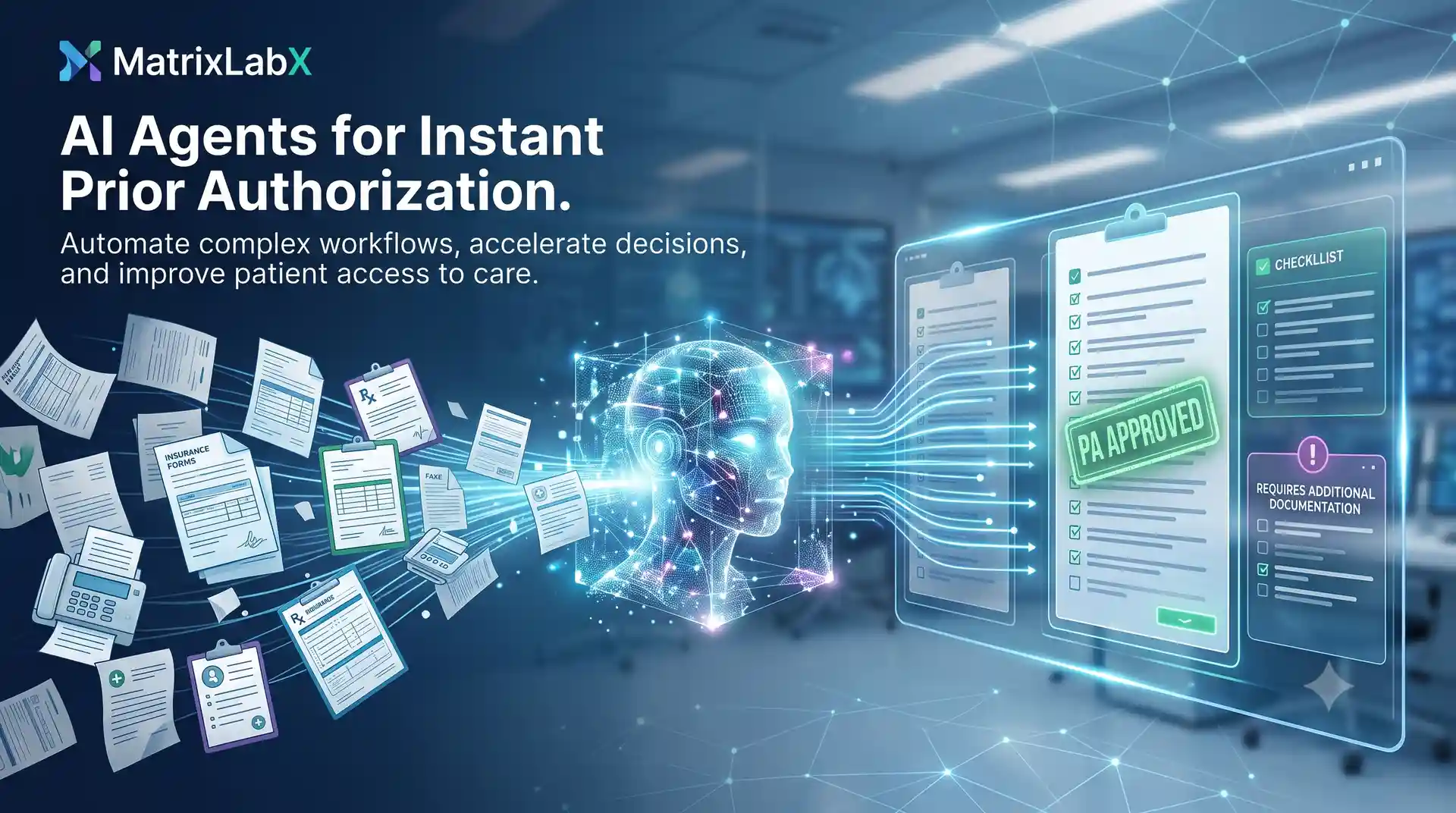 AI agents automating the prior authorization workflow for a healthcare system