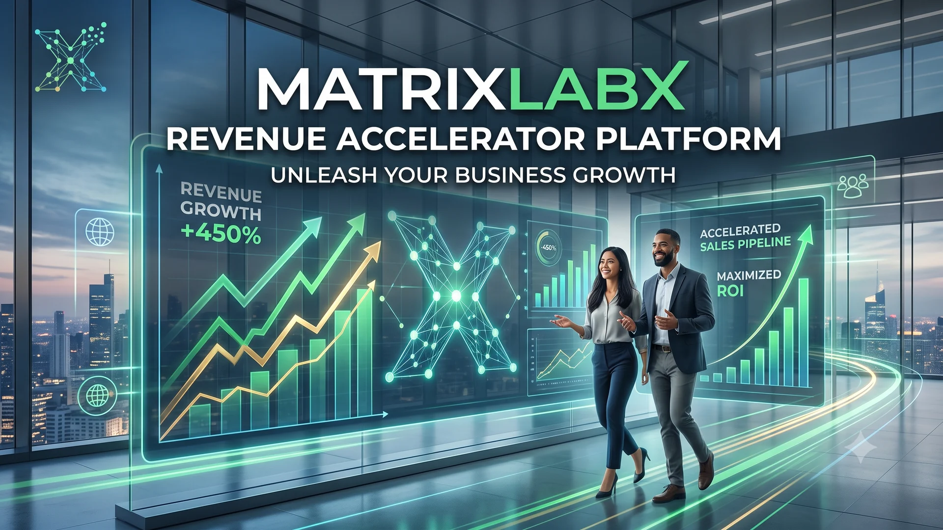 The MatrixLabX Revenue Accelerator Platform — governed agents running the revenue loop under a human approval gate